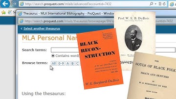 [SEE UPDATED VERSION ON VIMEO] Names as Subjects in the MLA International Bibliography on ProQuest