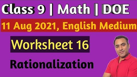 Worksheet 16 | Class 9 | Maths | 2021 | English Medium | DOE | Pie Classes by Sachin Malik