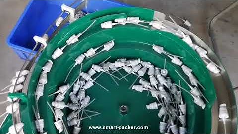 Automatic plastic pump cap spray cap vibrating sorting bowl machine testing video