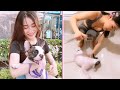 BEST MOMENTS of cute girls take care pet COMPILATION I Pet and Bae