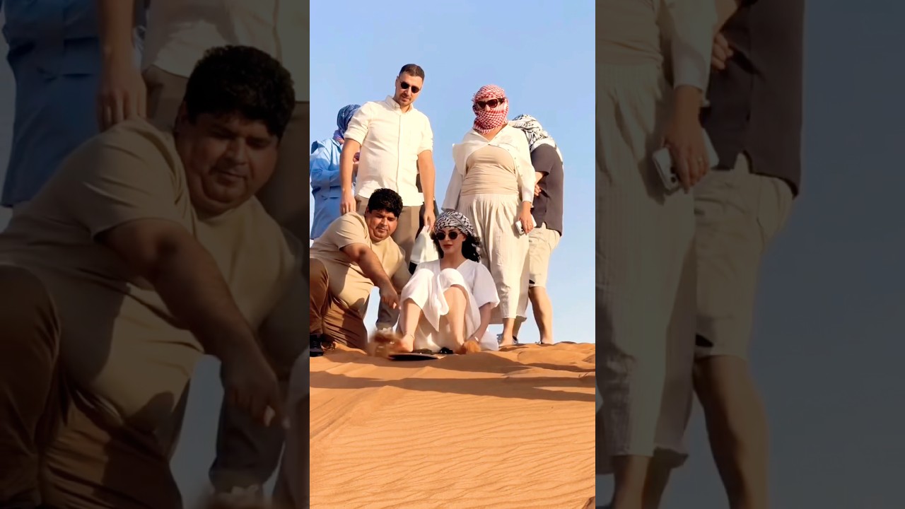 Watch beautiful girl in Dubai desert amazing experience 