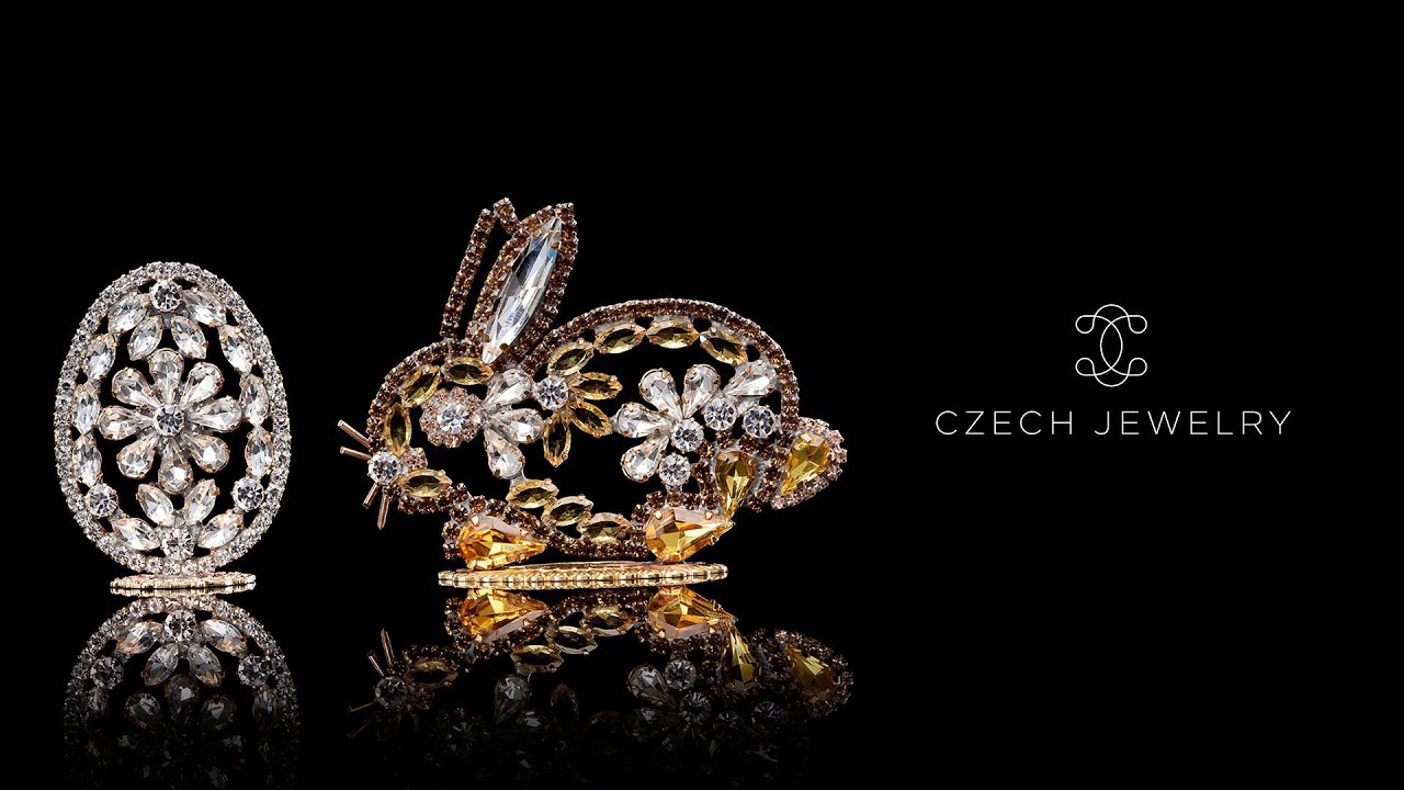 Set easter bunny and Easter egg flower | LUXURY CZECH JEWELRY