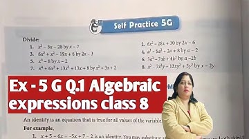 Ex-5G Q.1 ch-5 Algebraic Expressions class 8 SChand composite maths|By komal Gupta 