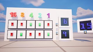 Building a Computer in Fortnite Creative - A Binary adding machine using logic gates