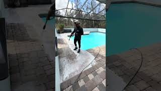 Paver sealing step-by-step process using a water based sealer by Premier Pro Wash & Seal