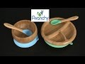 Bamboo Stay Put Suction Bowl & Plate w/ Spoon from Avanchy