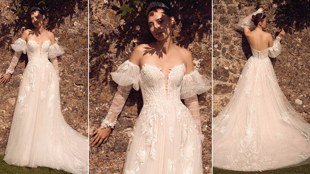 Athena classic A-line light weight enough for overseas soft floaty boho dipped V strapless sleeve