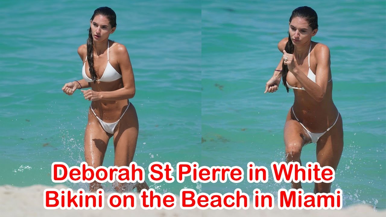 Deborah St Pierre in White Bikini on the Beach in Miami - YouTube