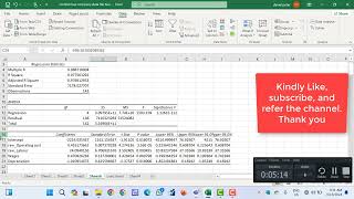 How to run OLS regression analysis in MS Excel
