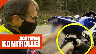 Ohne Schalldämpfer! Motorrad ist zu laut! 1/2 | Achtung Kontrolle | Kabel Eins