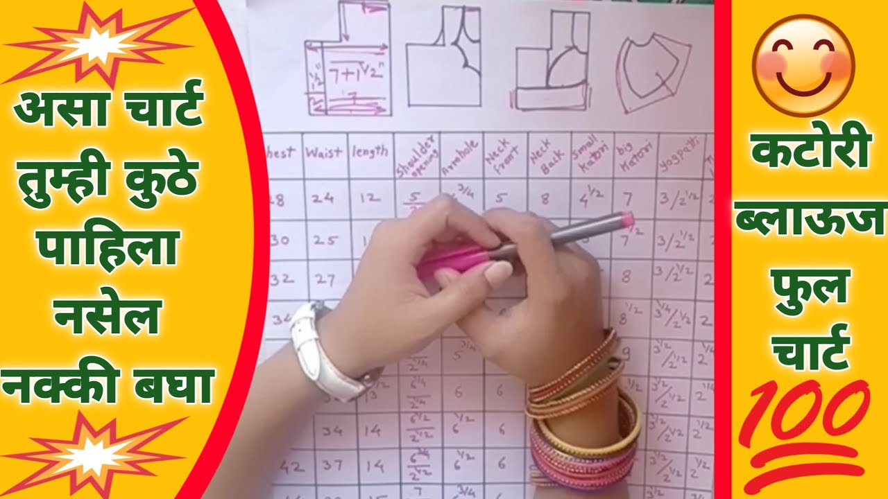 Katori Chart 28 To 46 Size Katori Blouse Chart Part 1 YouTube katori-chart-28-to-46-size-katori-blouse-chart-part-1-youtube