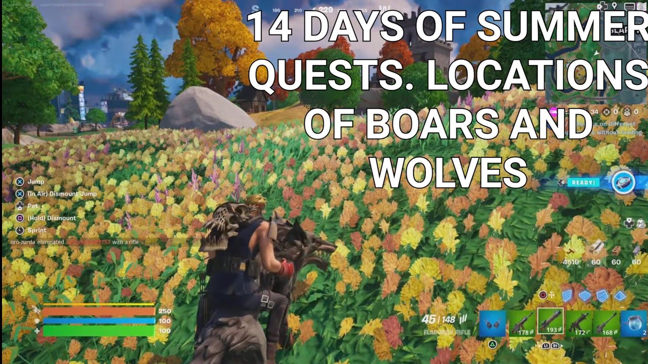 Pet tamed Wolves or Boars in different matches, 14 days of summer quests walkthrough YouTube