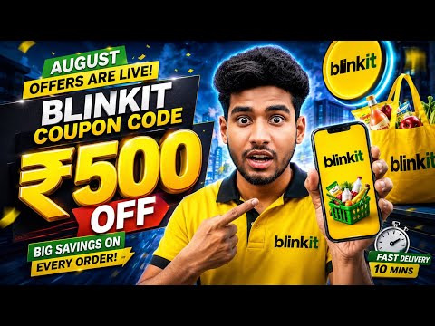 🚀 Blinkit Coupon Code Today 🎁 | Latest Blinkit Offers & Promo Codes 2026 ⚡ Save Big on Every Order 💛