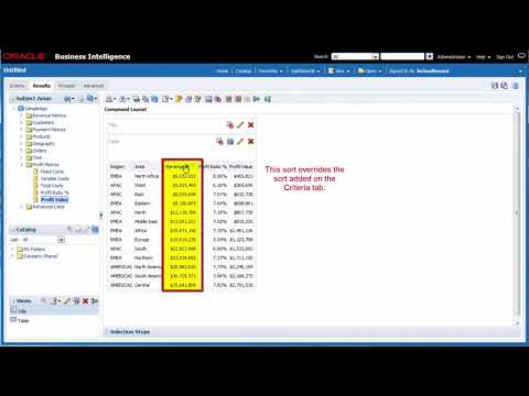 BICS Creating Your First Analysis Using Oracle BI Cloud Service