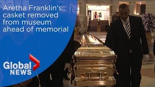 Aretha Franklin's casket removed from museum ahead of memorial