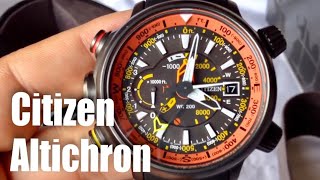 Citizen Eco-Drive Promaster Altichron solar compass watch unboxing and review BN5035-02F