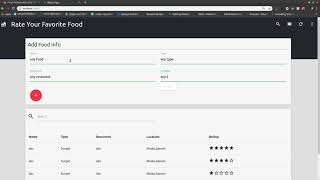 Food Rating app by react js