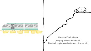 Jumping Around On Roblox Tiny Tank Engine And Drive Cars Down A Hill