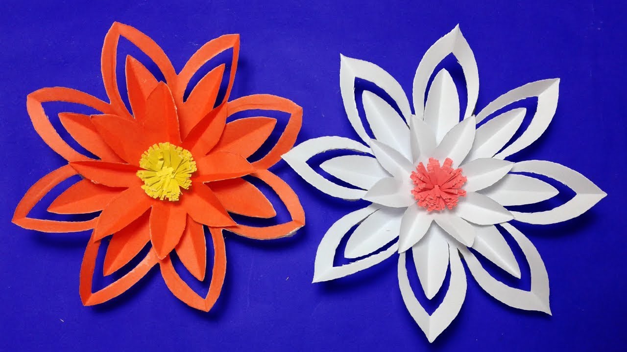 Featured image of post Paper Flower Design Step By Step - To test the string&#039;s hold before securing it to the wall, try holding up the flower by its loop.