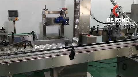 Automatic cap loading feeding bottle high speed capping machine testing video