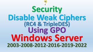 #Security Disable RC4/DES/3DES cipher suites in Windows Server registry,GPO, local security settings