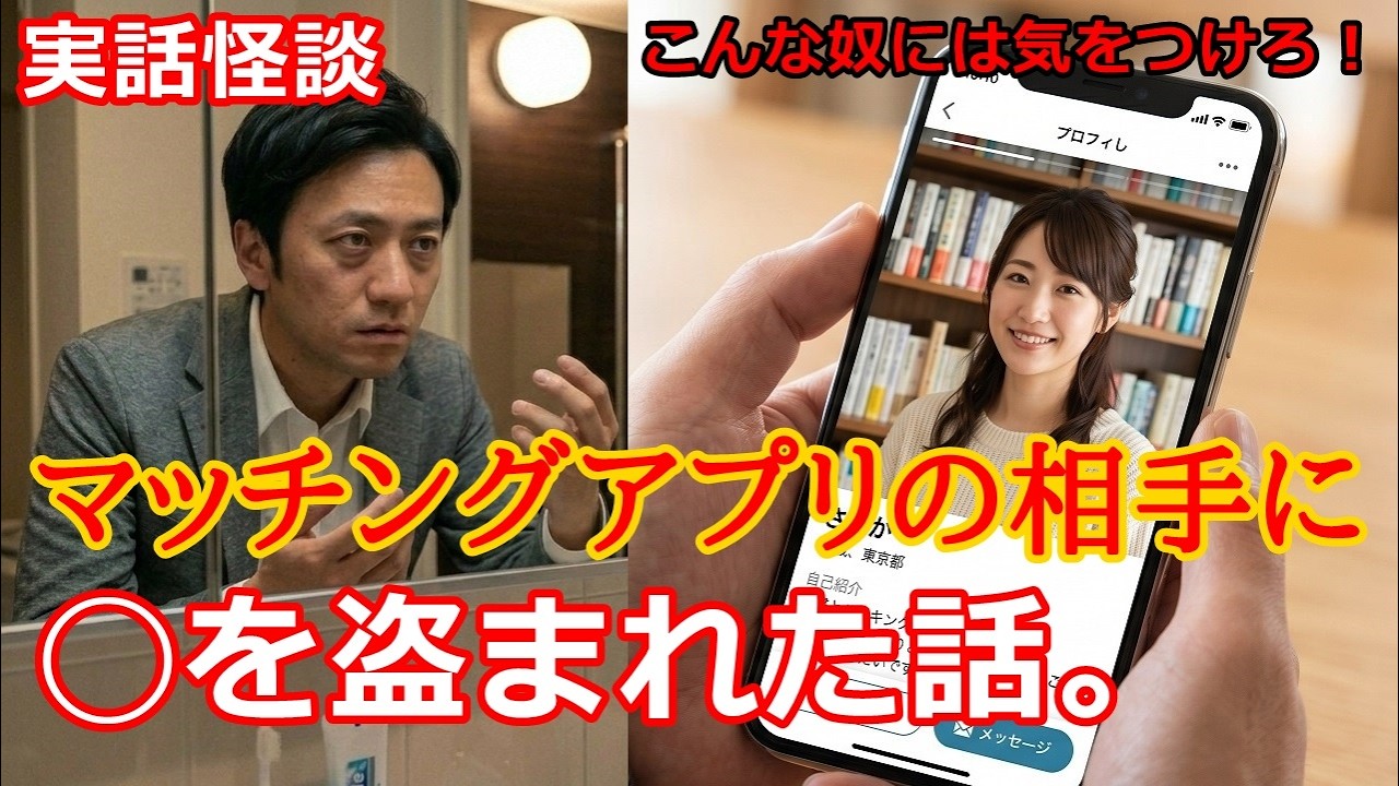 【実話怪談】マッチングアプリの女、◯を盗んでました。プロフィール画像が…。