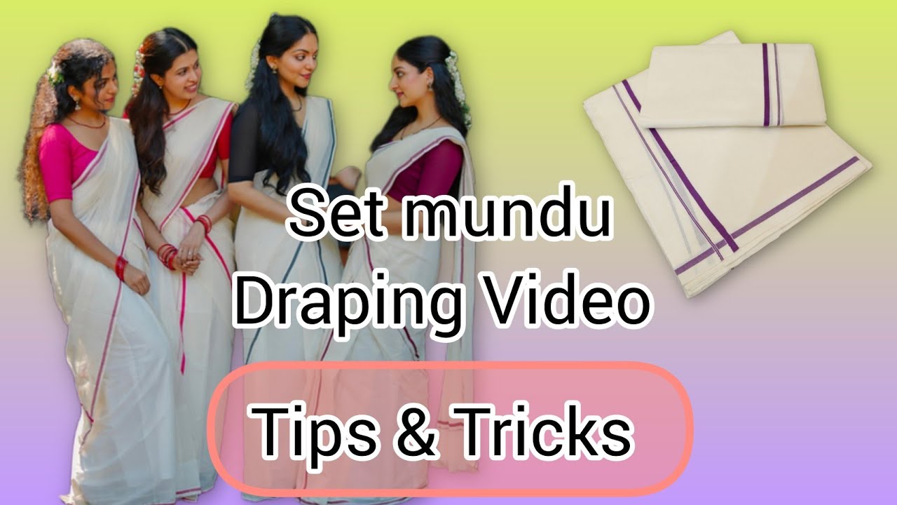 Set mund Draping Tutorial Video #drapingtutorial #setmundu #youtube #ytviral #nirvinsmom