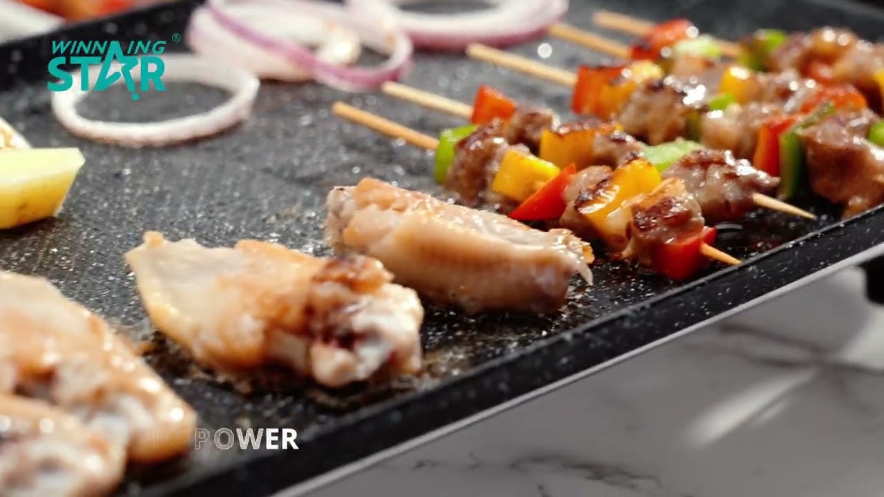 Electric Grill Pan | 1600W Non-Stick Cast Aluminum BBQ Hot Plate