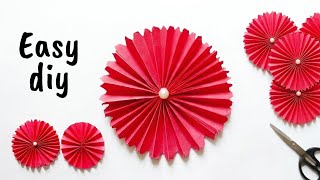 DIY Paper Rosette | Pleated Flower Decoration Tutorial