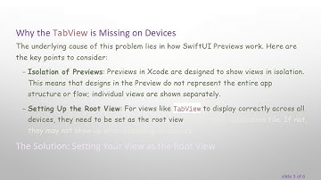 Troubleshooting TabView Visibility in SwiftUI: From Preview to Devices