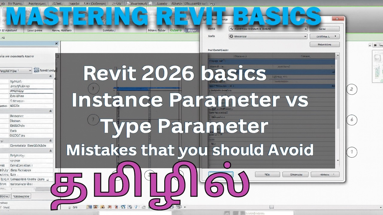 Tamil Revit Basics: 9 | Revit Instance vs Type Parameter Mistakes that ...