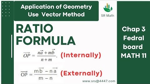 Math 11 | Fedral Board | Vector Ratio formula | #ratioformula #vector #vector_ratio_formula #math11