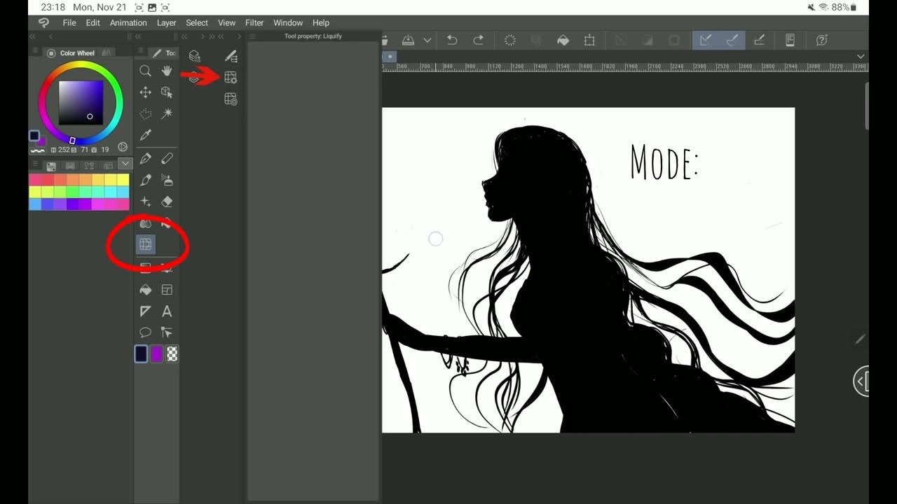 Playing with various Clip Studio Paint Liquify subtool modes YouTube