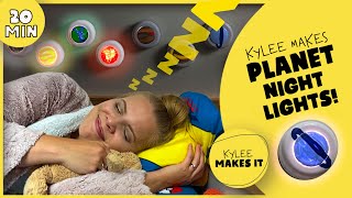 Kylee Makes Planet Night Lights  Calm Bedtime Routine for Sleeping Video for Kids!