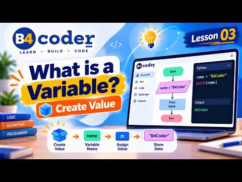 What is a variable? (Create Value) | Learn with Blocks #3 | B4Coder