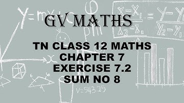 12 MATHS CHAPTER 7 APPLICATIONS OF DIFFERENTIAL CALCULUS EXERCISE 7.2 SUM NO 8,TN SYLLABUS#GV MATHS