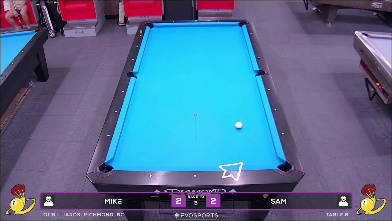Image of video the MIKE vs SAM - Q1 BILLIARDS - TABLE 6 | EvoSports 16