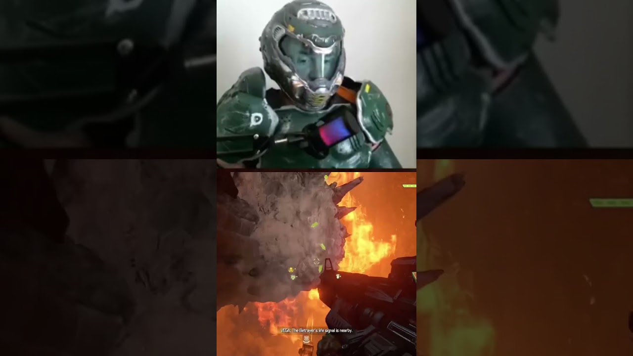 He bounced #shorts #doomslayer #gaming #costume #funny #memes #doometernal #tiktok #doom #glitch
