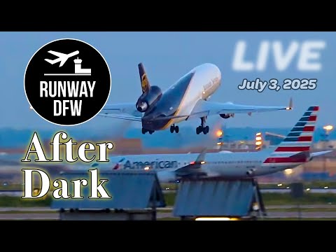 LIVE π Nightside plane spotting π©οΈ DFW Airport π« Runway DFW - 7/3/25