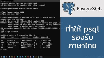 สอน PostgreSQL: การใช้ภาษาไทยใน psql.exe command line ผ่าน Windows Terminal