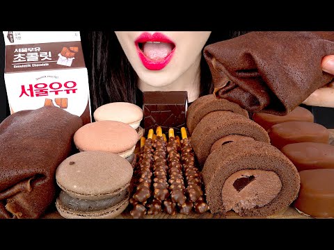 ASMR CHOCOLATE DESSERTS 초콜릿 디저트 먹방 ICE CREAM <strong>MACARONS</strong> MUKBANG EATING SOUNDS 咀嚼音 | ZOEY ASMR 조이