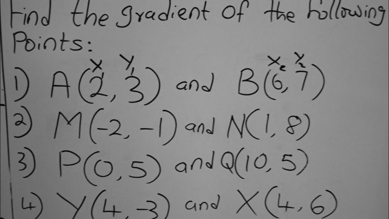 GRADIENT OF GIVEN POINTS - YouTube