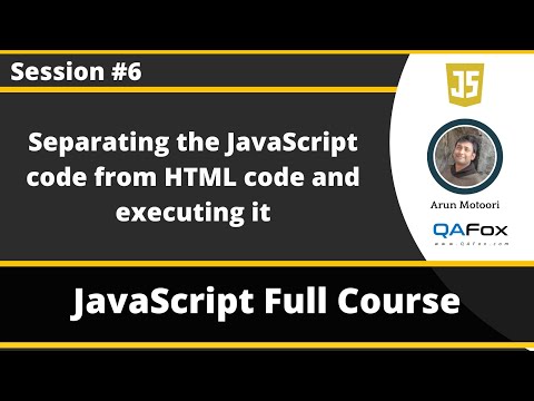 Separating the JavaScript code from HTML code and executing (JavaScript for Beginners - Part 6)