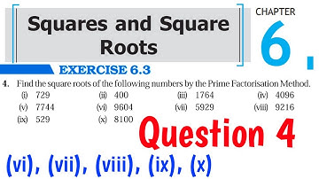 Chapter 6 Square and Square Roots || Full Exercise 6.3 Question 4 (6,7,8,9,10) | Class 8 Maths NCERT