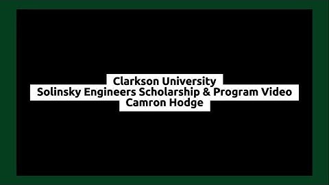 Solinsky Engineers Scholarship & Program Video