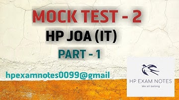 HP JOA (IT) MOCK TEST -2 !! JOA IT EXAM PREPARATION !!