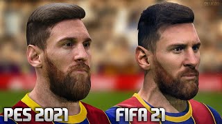 ?FIFA 21 VS PES 21 PS5 / شاهد وجوه الاعبين في