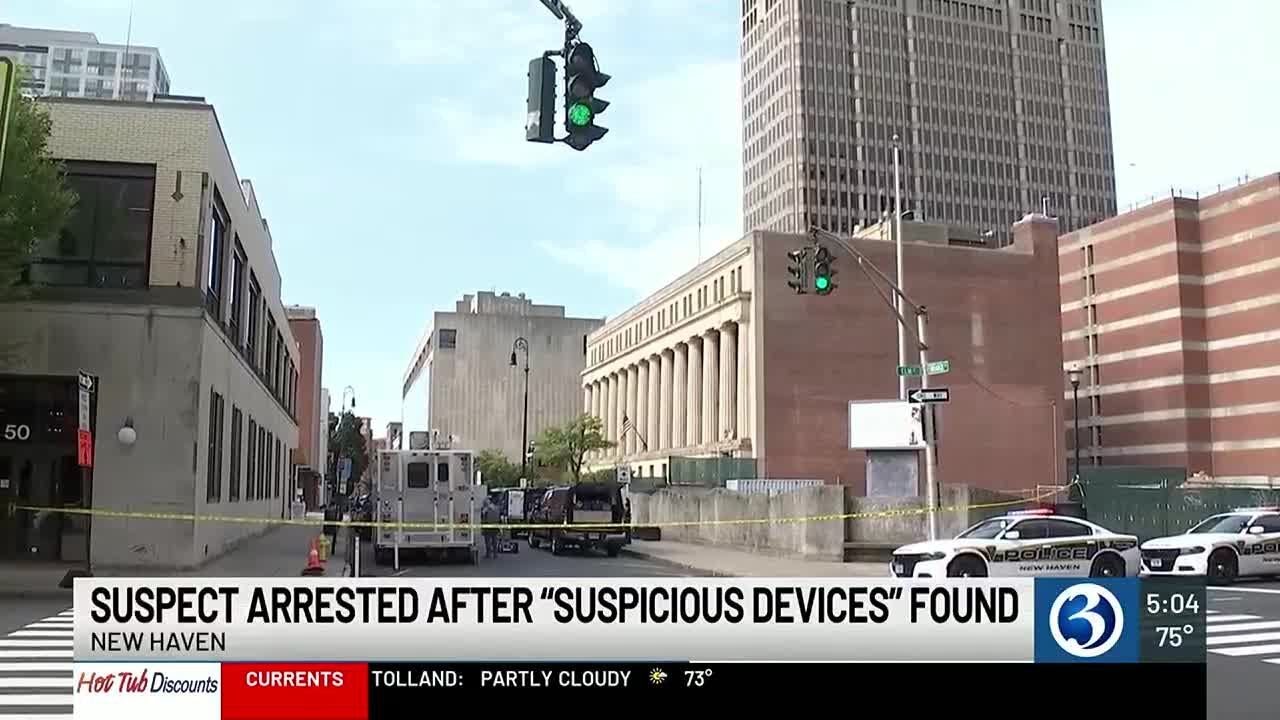 Suspect arrested after suspicious device found in New Haven - YouTube