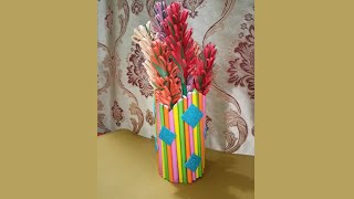 Paper Flowers & Plastic Bottle Vase || Recycle plastic bottle Vase| Colorful paper Vase
