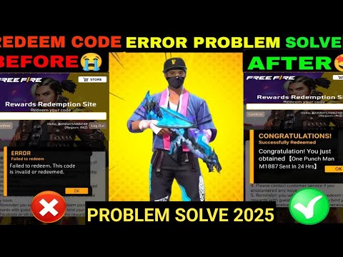 FREE FIRE REDEEM CODE ERROR PROBLEM SOLVE | HOW TO SOLVE FREE FIRE REDEEM CODE INVALID  PROBLEM 2025